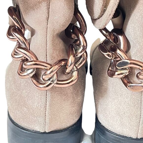 Marc Jacobs Tan Suede Chunky Chain Lug Sole Boots 37.5 - Picture 10 of 15